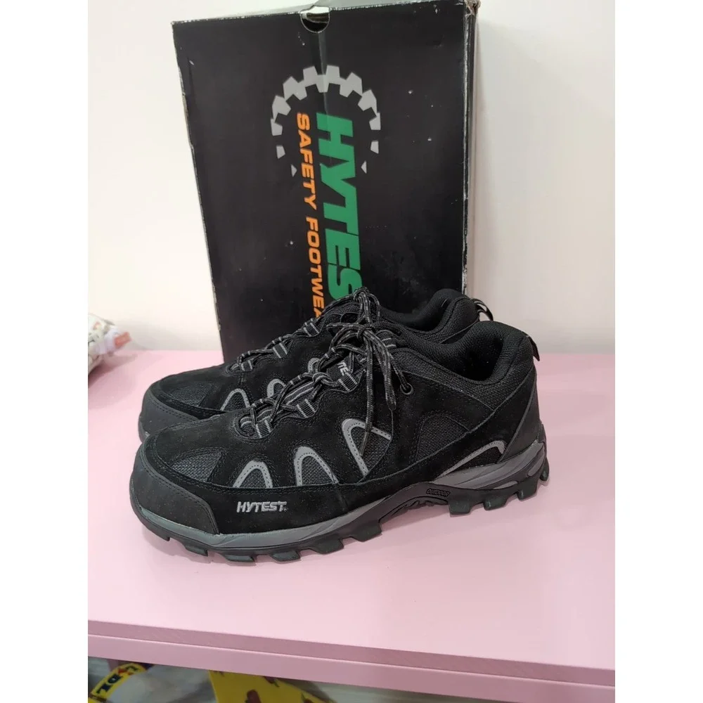 NWB Hytest Men's Multi Sport Steel Toe Black Leather Safety Shoes K11350 Sz 11EW